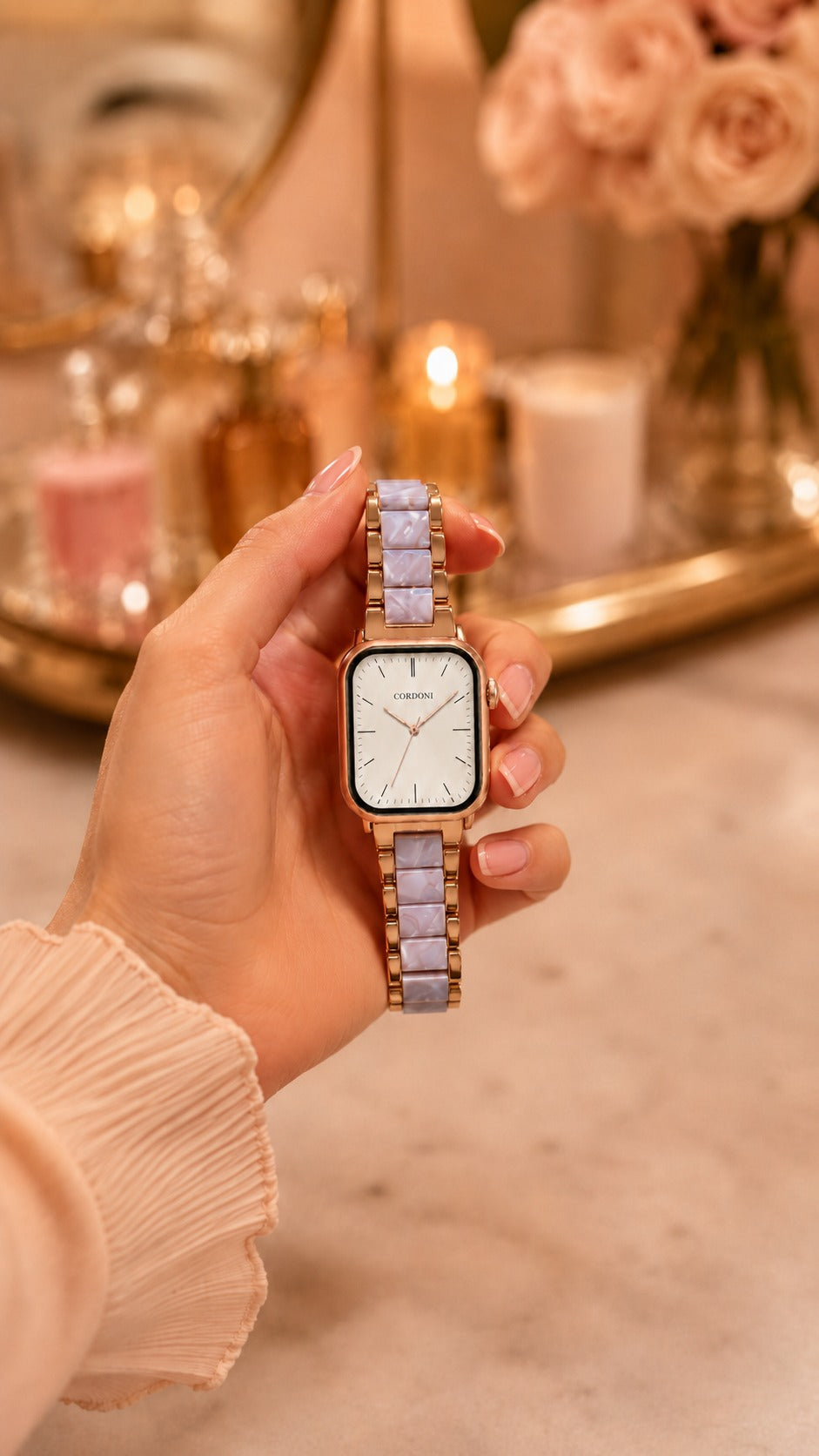 Murano Collection Apple Watch Kordon - Rose Quartz