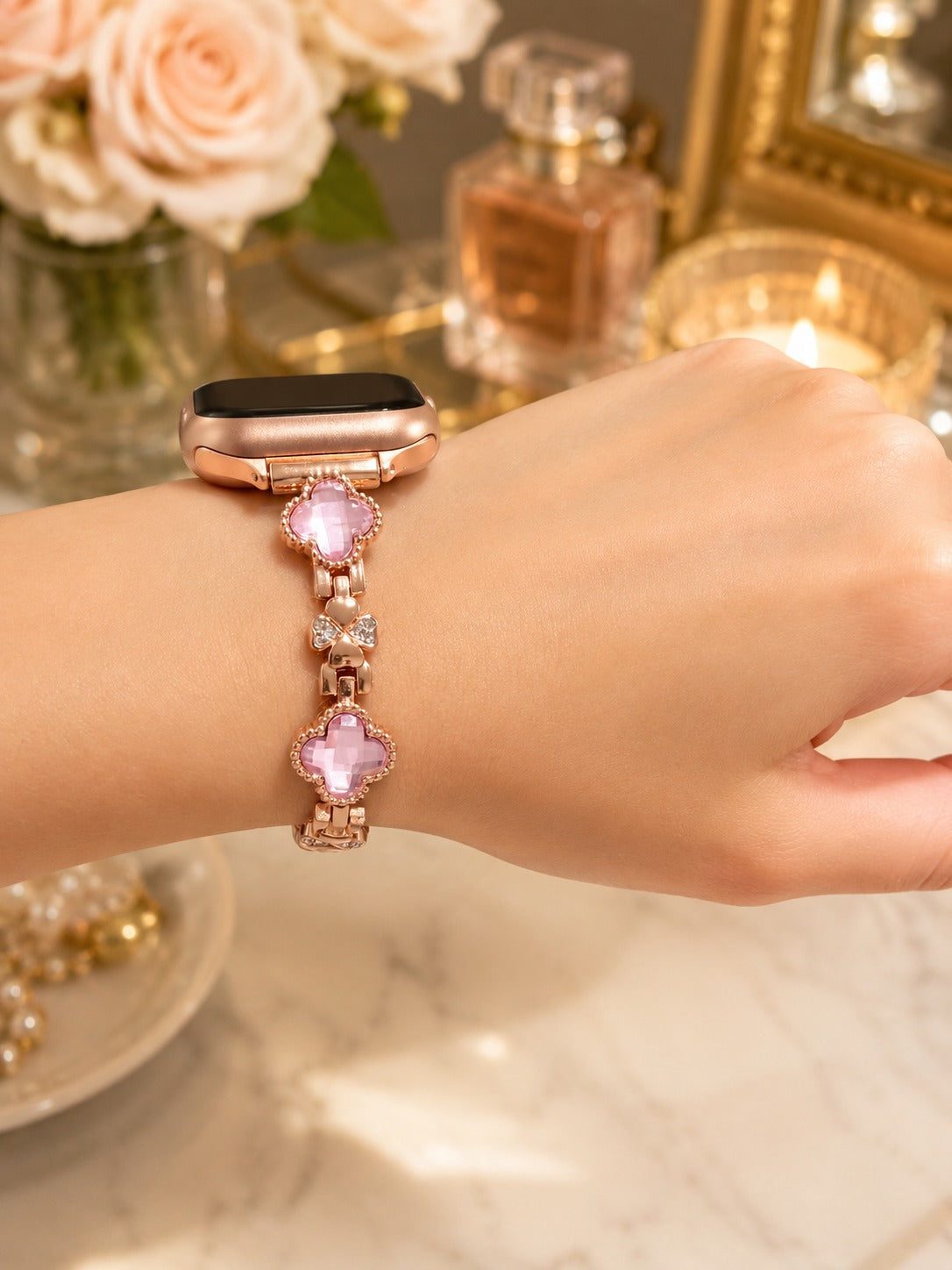 Lucca Clover Apple Watch Kordon - Rose Gold