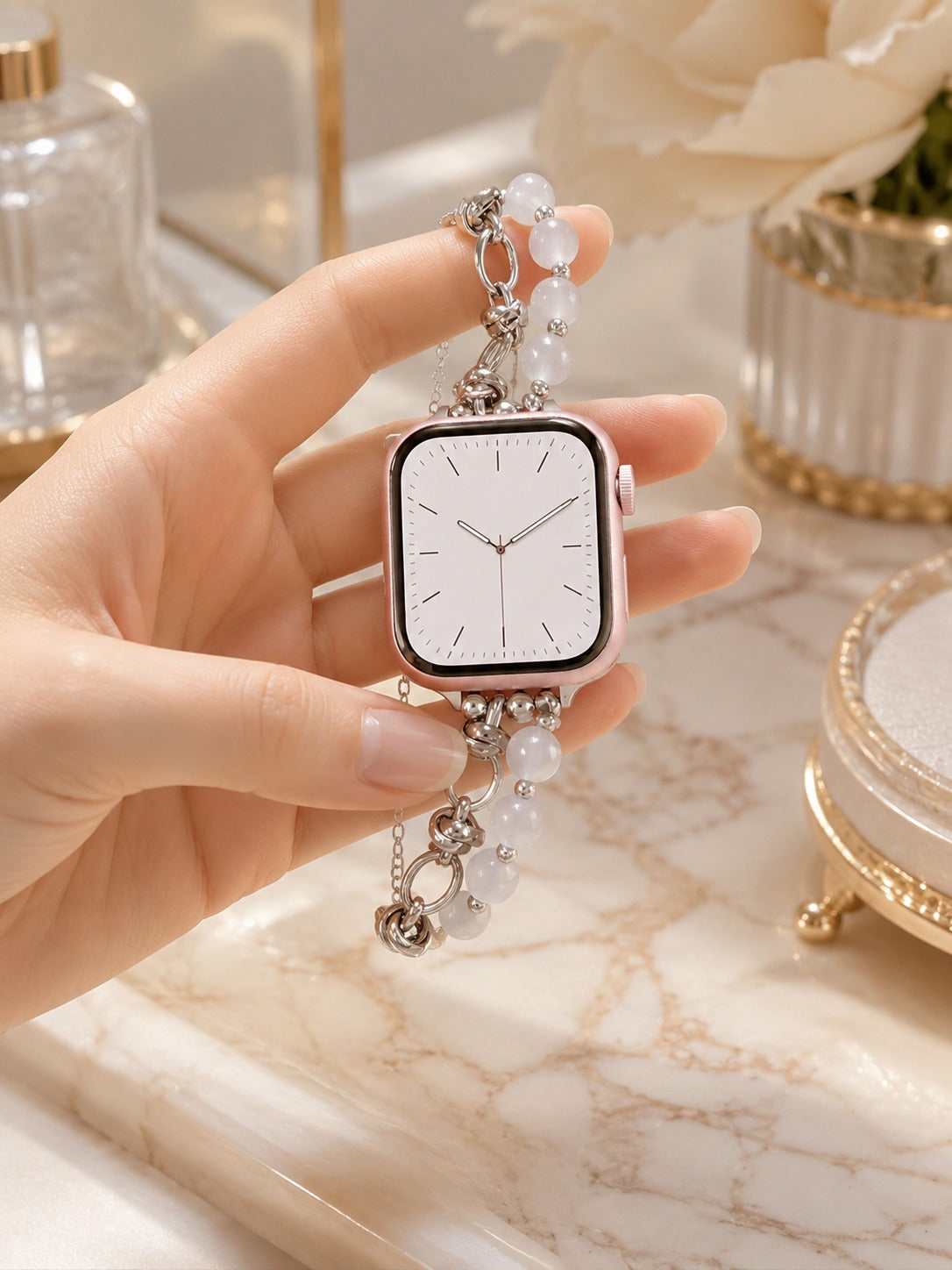 Como Pearl Apple Watch Kordon - Silver