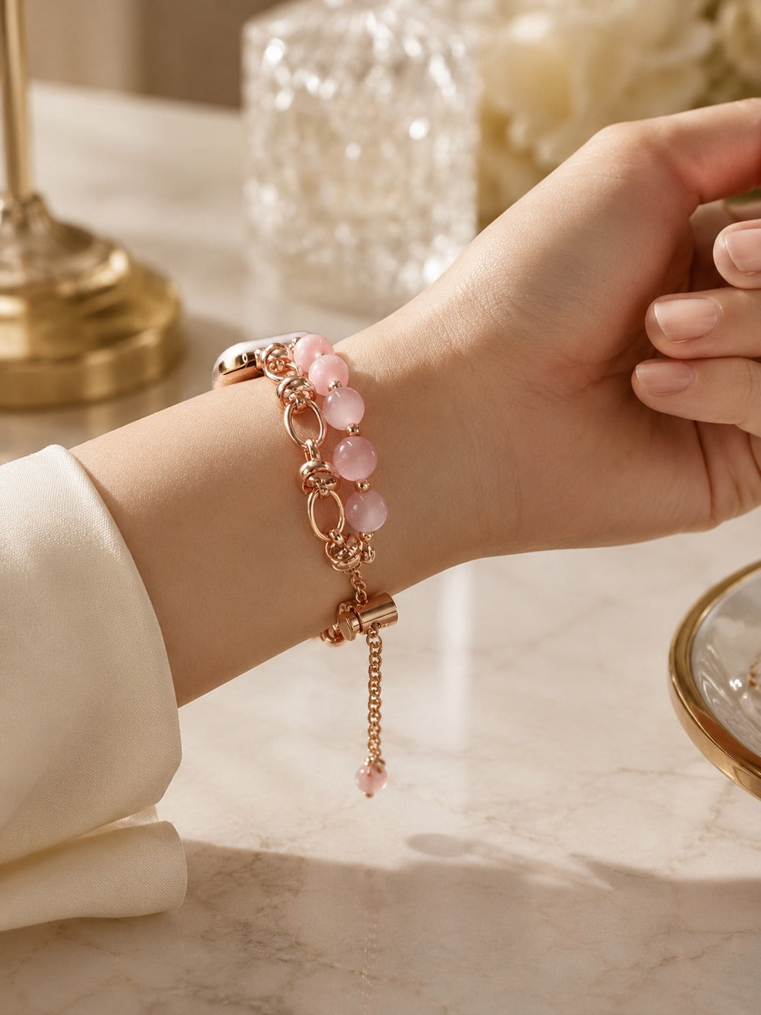Como Pearl Apple Watch Kordon - Rose Gold