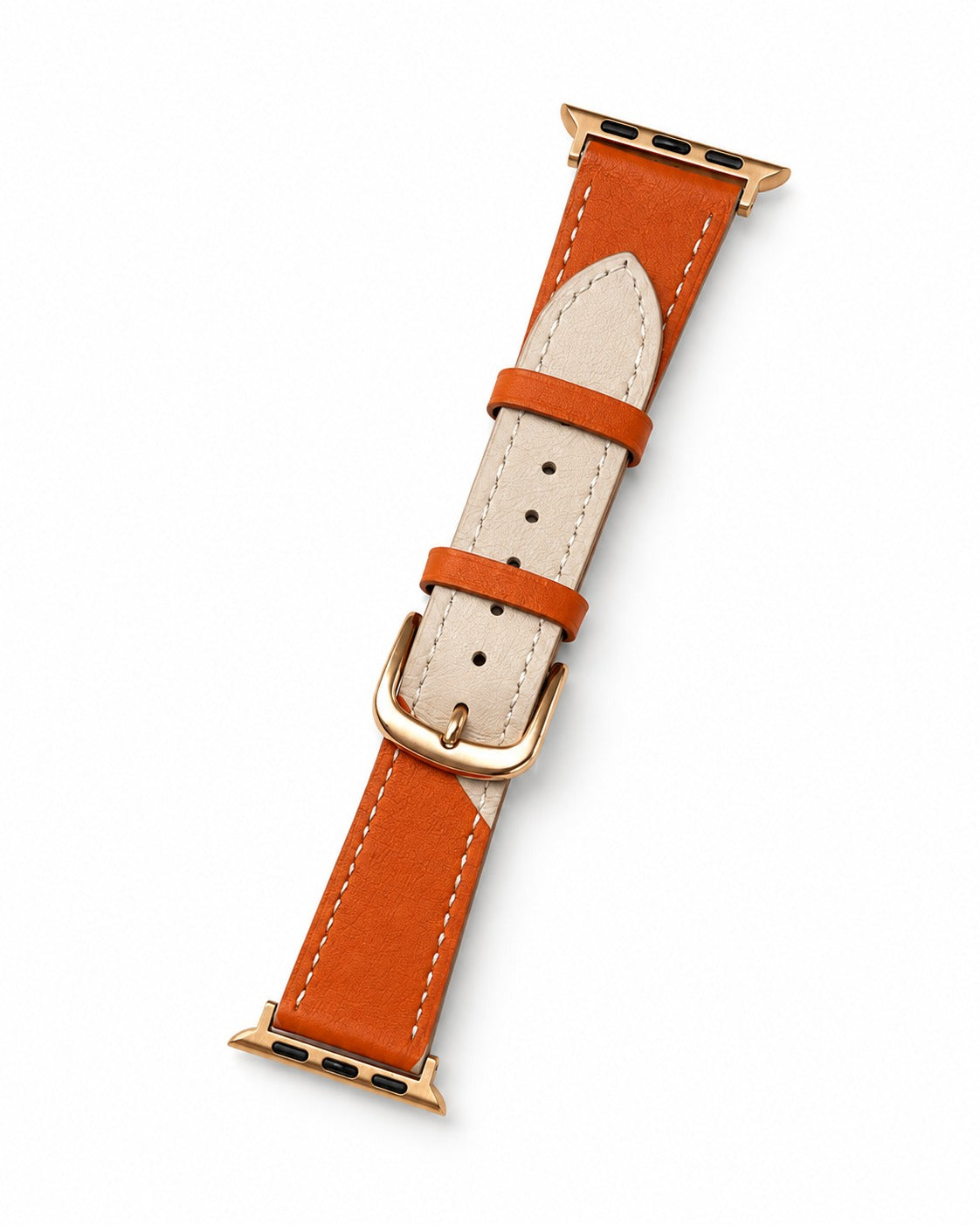Palermo Leather Apple Watch Kordon - Orange-Cream