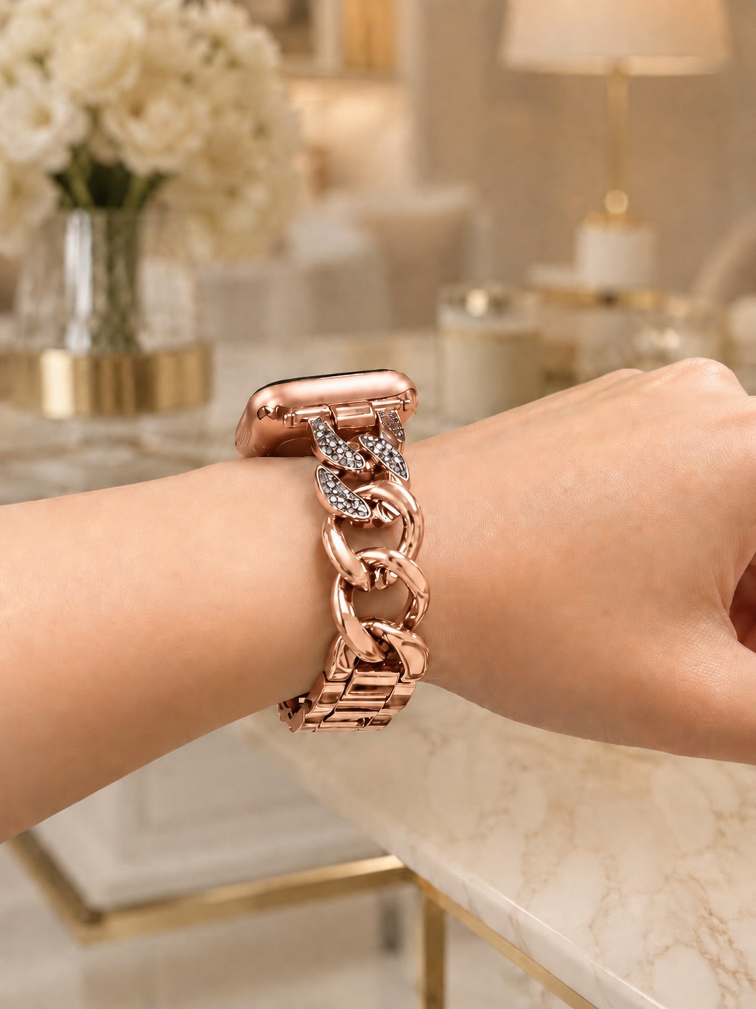 Milano Diamond Apple Watch Kordon - Rose Gold